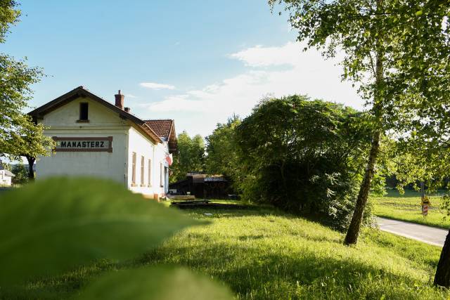 Stacja kolejki wąskotorowej "Pogórzanin" w Manasterzu